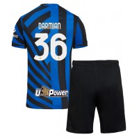 Camisa de Futebol Inter Milan Matteo Darmian #36 Equipamento Principal Infantil 2024-25 Manga Curta (+ Calças curtas)